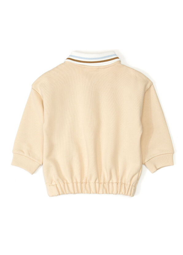 Fendi Bej Polo Yaka Erkek Bebek Sweatshirt - 2