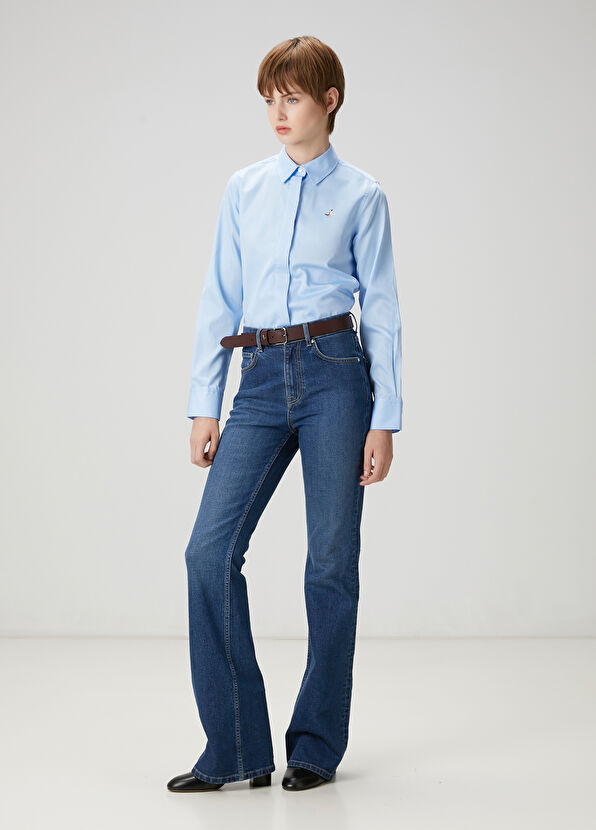 Beymen Club Mavi Basic Poplin Gömlek - 2