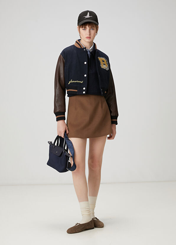 Beymen Club Navy Blue Brown Crop Jacket - 2