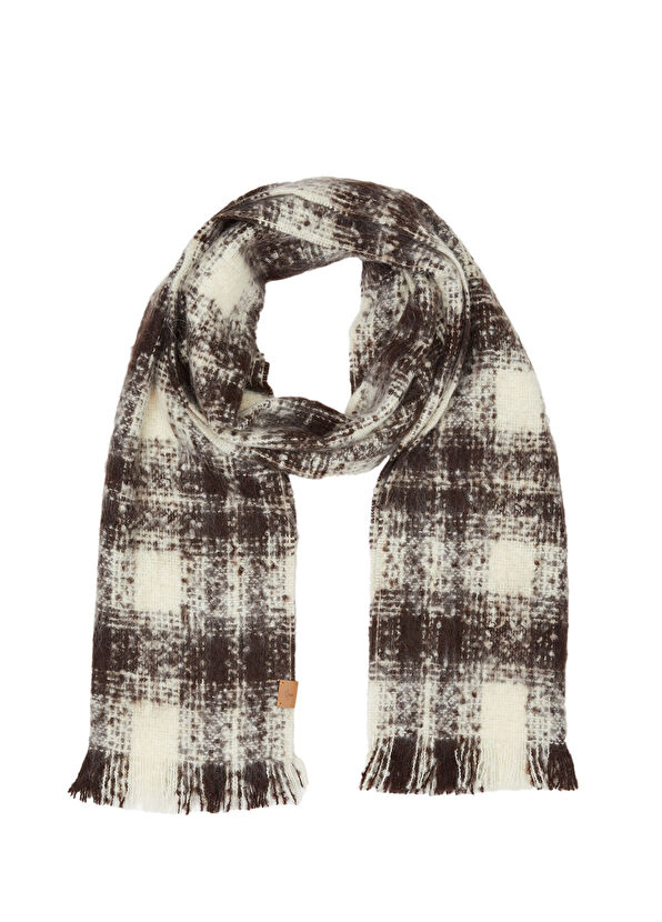 Beymen Club Multicolored Plaid Women's Mohair Blend Scarf - 3