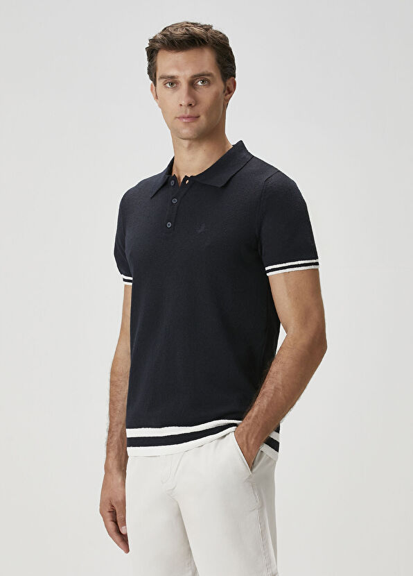 Beymen Club Lacivert Polo Yaka Kısa Kollu Triko - 4