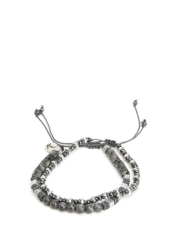 Beymen Club Antrasit 2li Taşlı Erkek Bileklik - 1