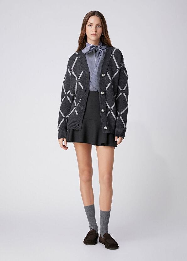 Beymen Club Anthracite Diamond Cardigan - 3