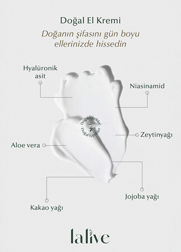 Lalive Doğal Yoğun Nemlendirici Shea ve Kakao Yağı Özlü B Vitaminli El Kremi - 2