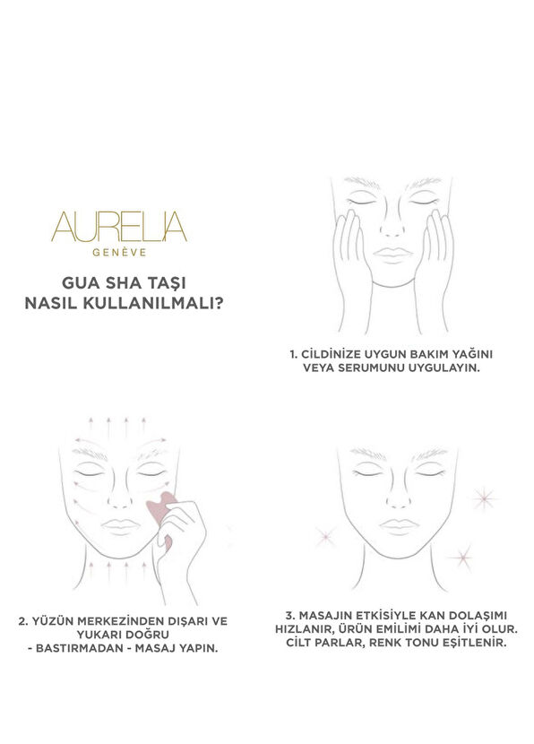 Aurelia Genève Yassı Kalp Şekilli Gua Sha Taşı - Pembe Kuvars - 4