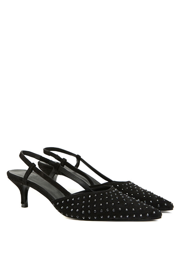 Beymen Club Black Stone Leather Heels - 2