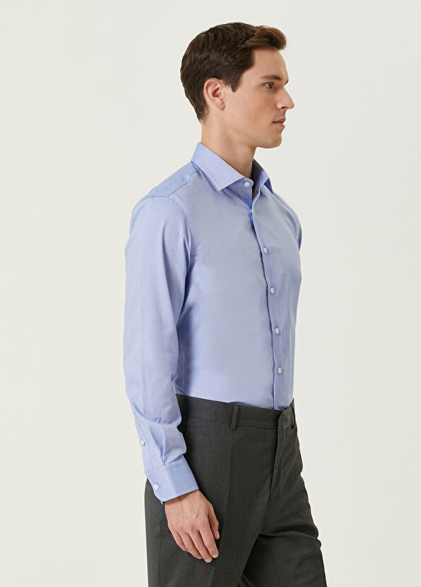 Beymen Club Slim Fit Mavi Beyaz Normal Yaka Gömlek - 2