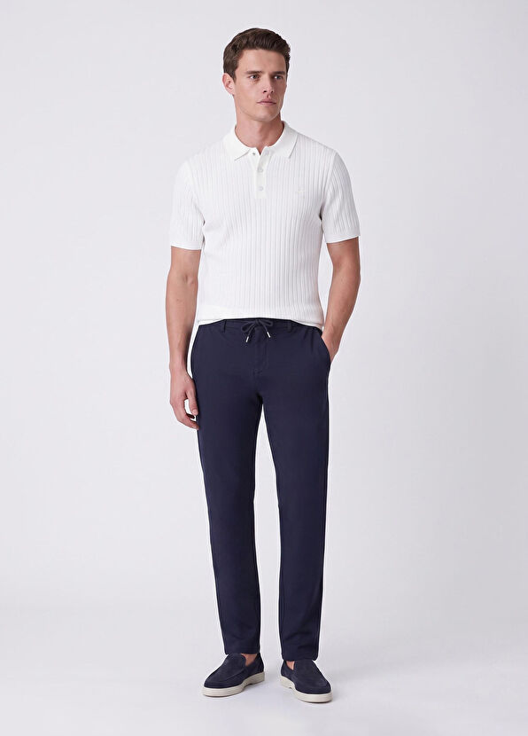 Beymen Club Off-White Vertical Textured Short Sleeve Sweater - 2