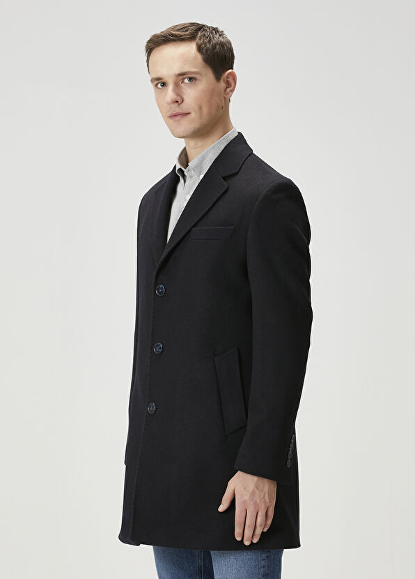Beymen Club Navy Blue Wool Cachet Coat - 2