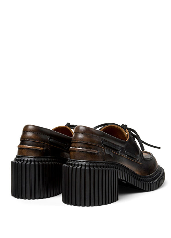 Camper Pix London Kahverengi Siyah Deri Kadın Topuklu Makosen K201812-001 - 3