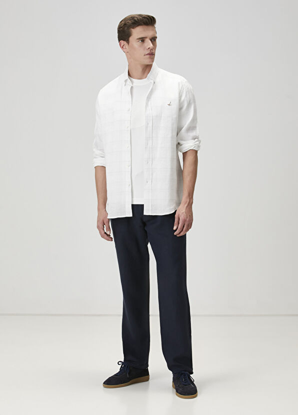 Beymen Club Kırık Beyaz Logo Jakarlı Kısa Kollu Kazak - 3