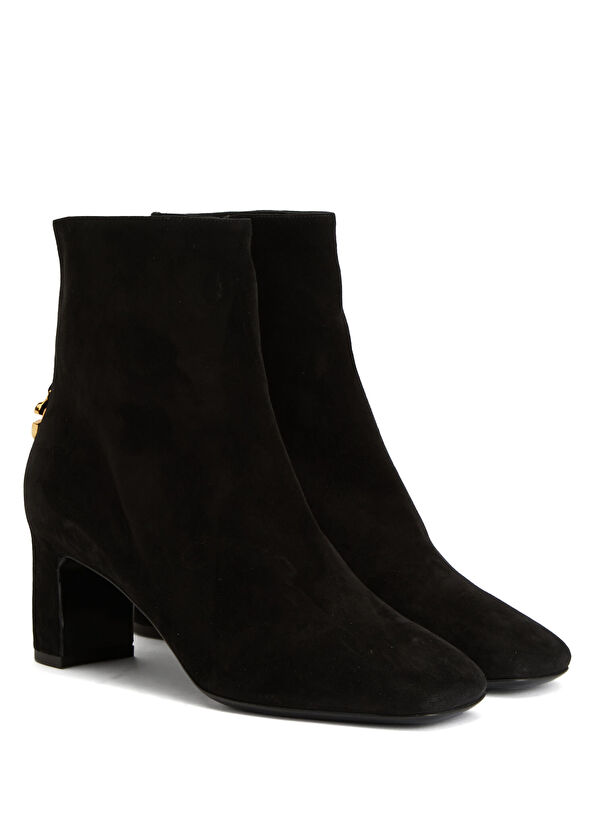 Siyah Logo Detaylı Kadın Süet Bot - Görsel 3