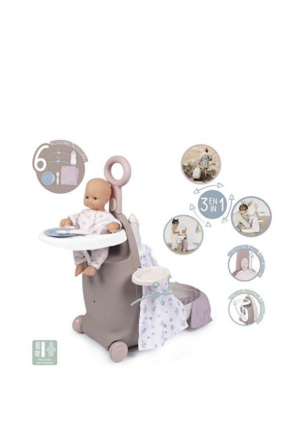 Smoby Baby Nurse 3'ü 1 Arada Oyuncak Bebek Seyahat Seti - 2
