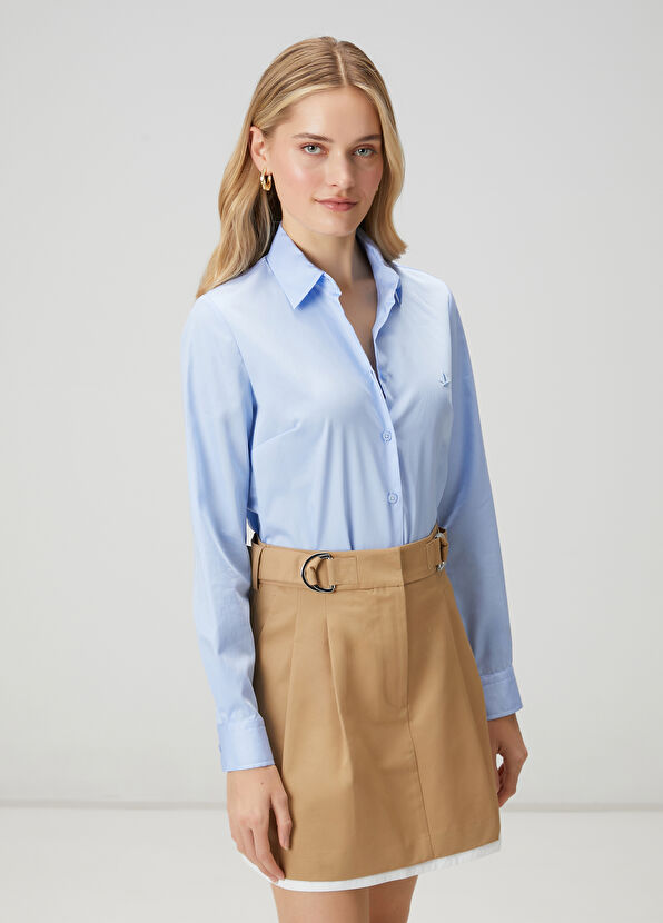 Beymen Club Slim Fit Non-Iron Blue Shirt - 4