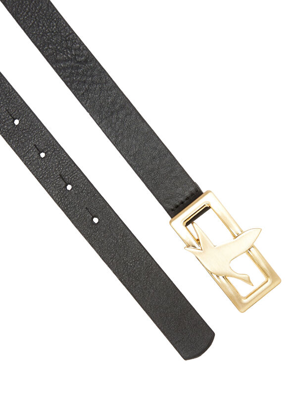 Beymen Club Siyah Logo Detaylı Kadın Deri Kemer - 2