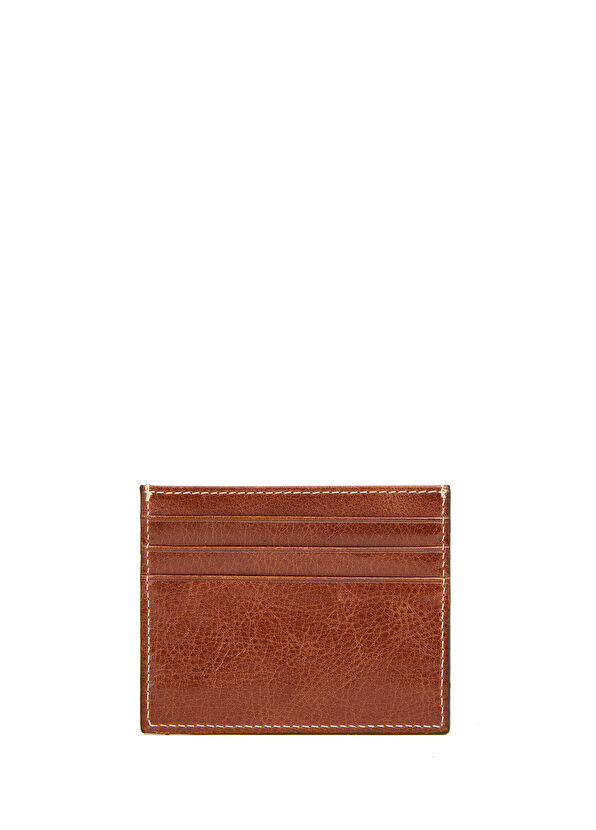 Beymen Club Brown Contrast Stitched Men's Leather Card Holder - 1