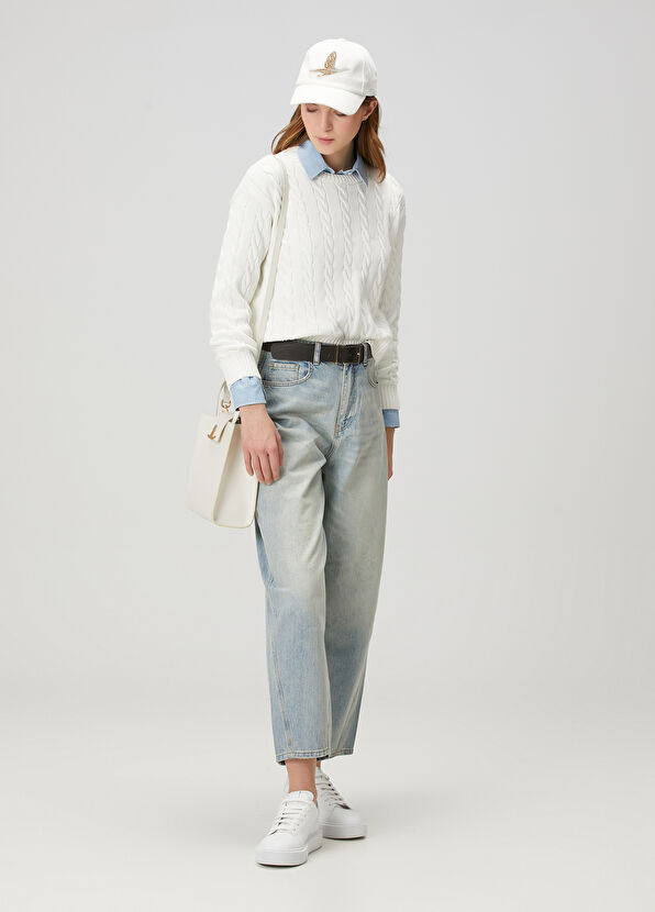 Beymen Club Off-White Cable Knit Sweater - 3