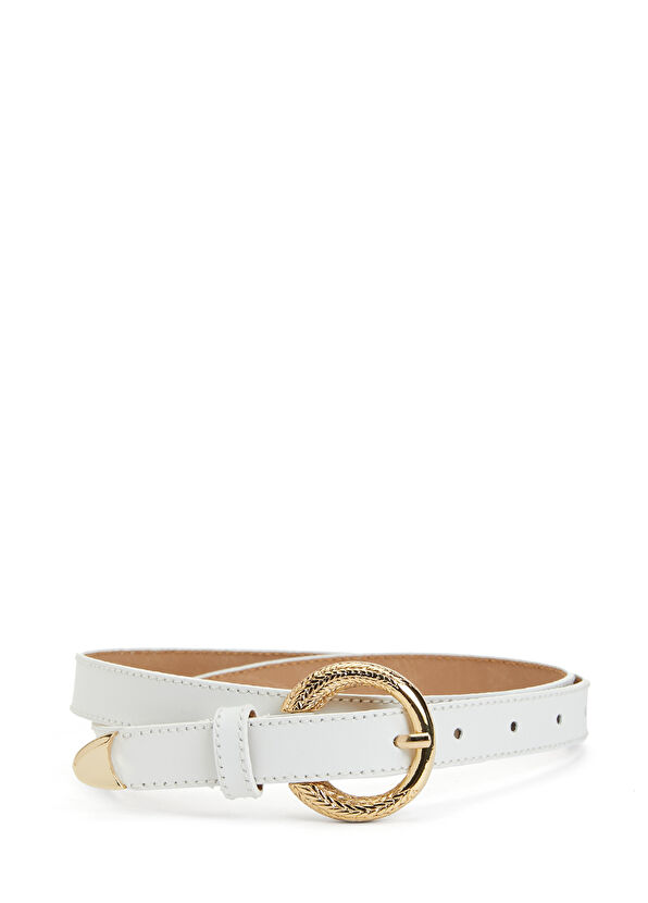 Beymen Club White Women's Leather Belt - 1