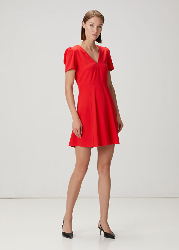 Beymen Club Nar Çiçeği Mini Krep Elbise - 1