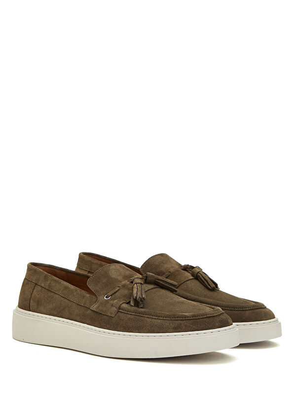Beymen Club Khaki Tassel Details Men's Suede Loafer - 2