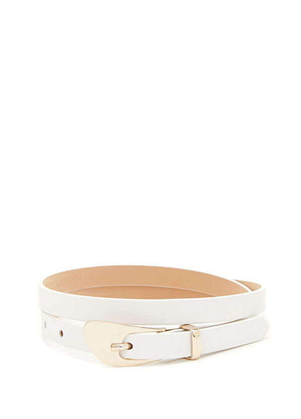 Beymen Club Beyaz Kadın Deri Kemer - 1