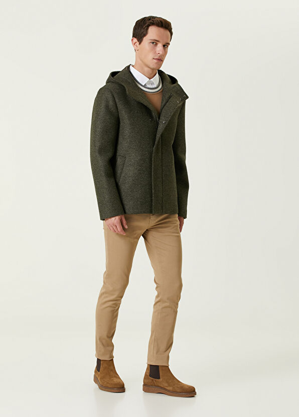Beymen Club Khaki Hooded Short Coat - 3