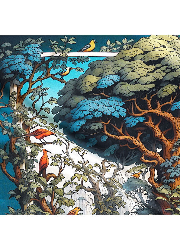 Lakin Wildwood Stories Twill İpek Kadın Eşarp - 4