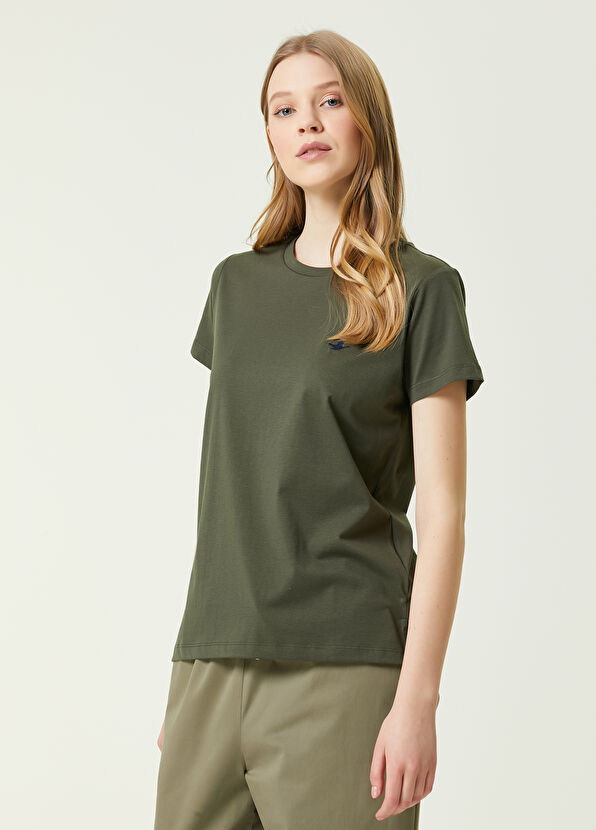 Beymen Club Haki Bisiklet Yaka Dökümlü T-shirt - 1