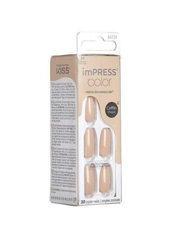Impress Color Nude Latte Self-Adhesive Long Fake Nail - 3