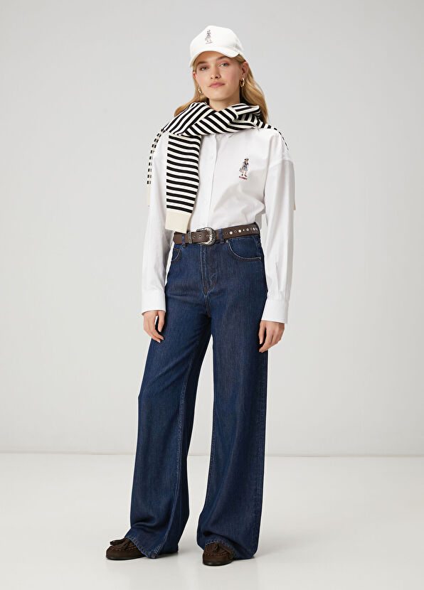 Beymen Club Indigo Palazzo Jean Pantolon - 1