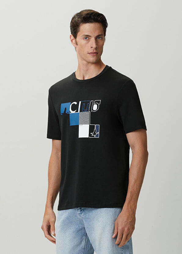 Beymen Club Siyah Baskılı T-shirt - 4