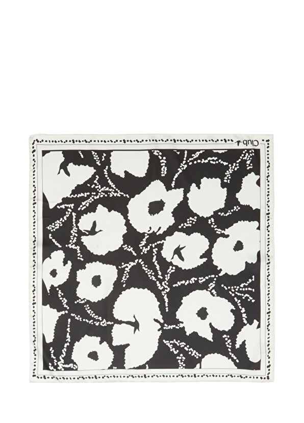 Beymen Club Siyah Çiçekli Eşarp - 1