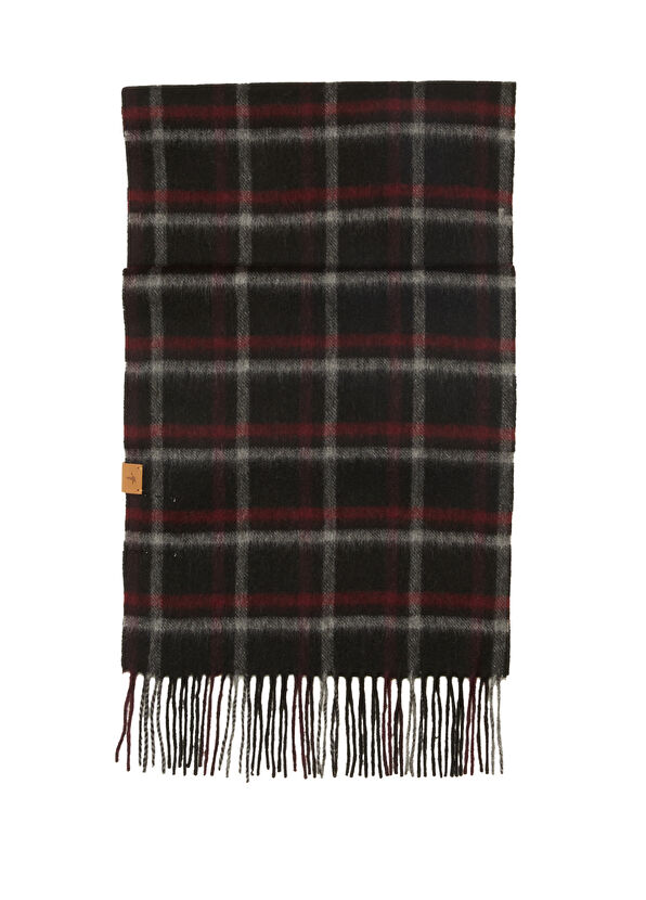 Beymen Club Kırmızı Kare Desenli Erkek Yün Atkı - 1