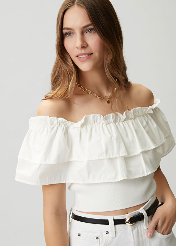 Beymen Club Kırık Beyaz Dokuma Garnili Kazak - 2