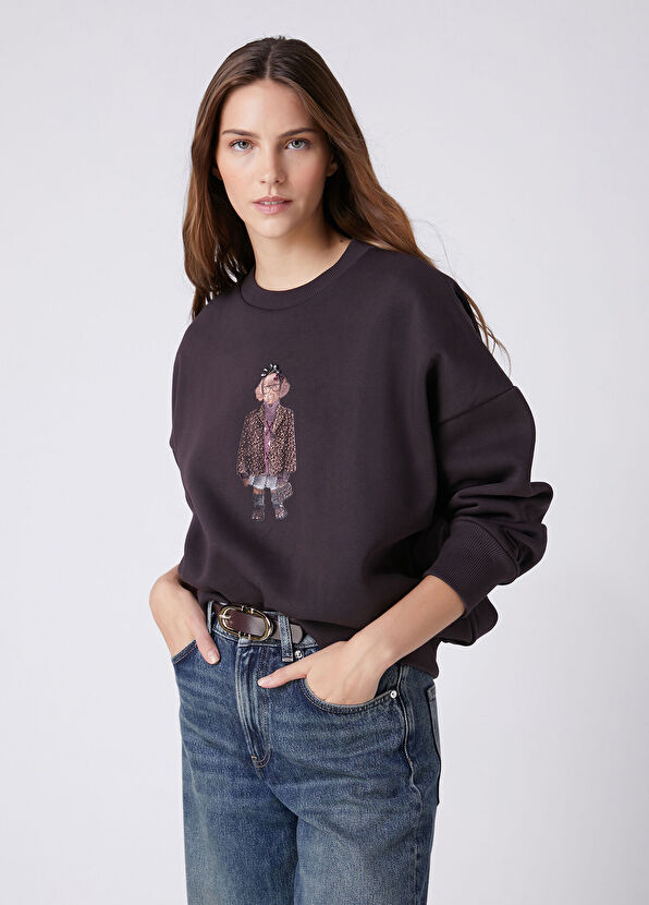 Beymen Club Oversize Plum Dog Detailed Sweatshirt - 1