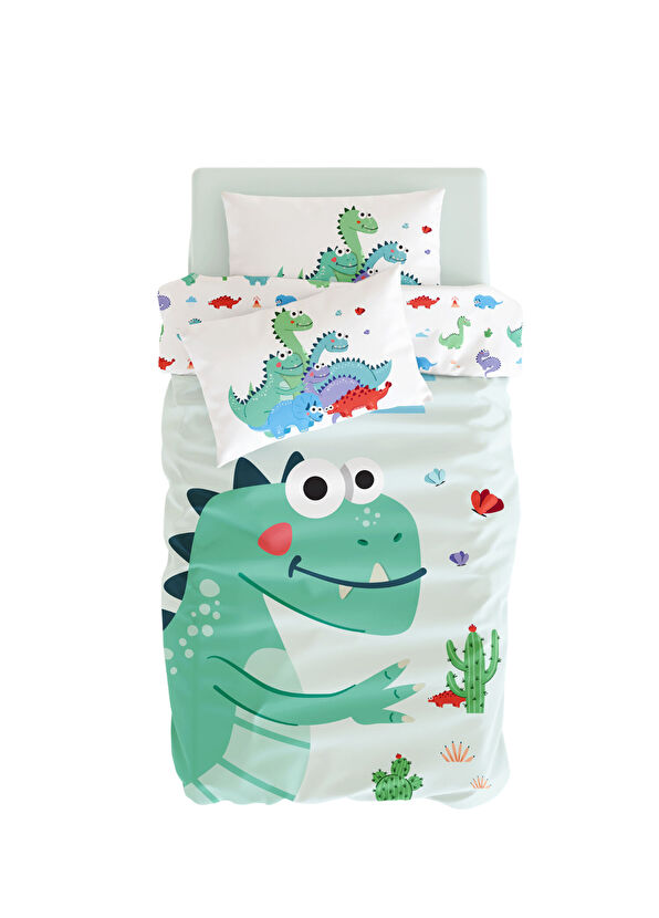 Itsy Bitsy Kids Dinotopia Pamuk Saten Erkek Çocuk Nevresim Takımı 140 x 200 cm - 1