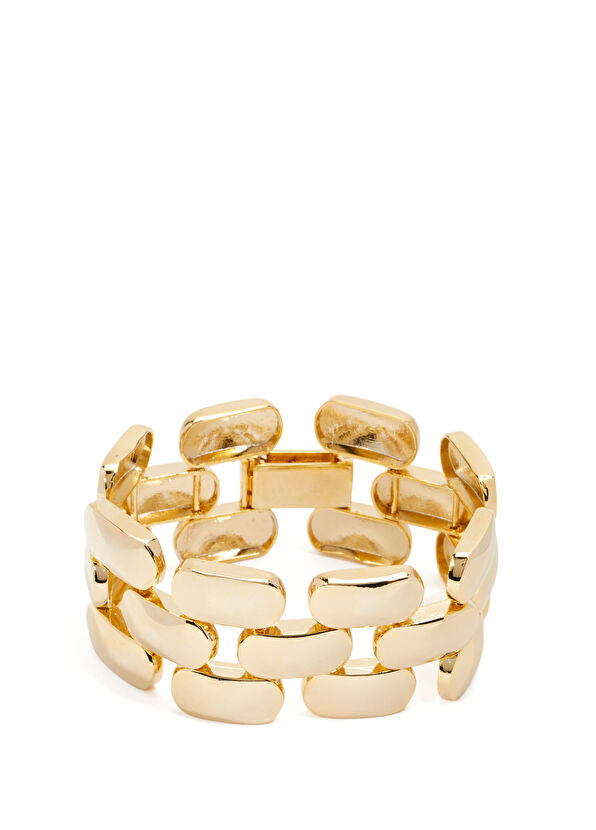 Beymen Club Gold Modern Plain Textured Women's Bracelet - 1