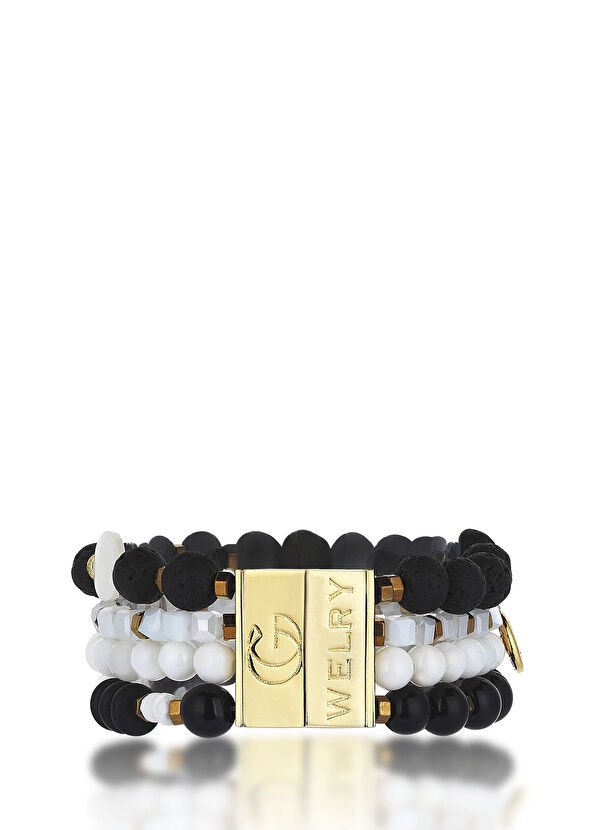 Gwelry Kate 24 Ayar Altın Kaplama Doğal Taş Kadın Bileklik  - 2