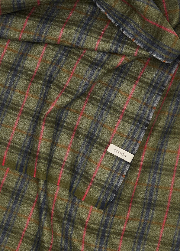 Beymen Hediye Khaki Plaid Men's Scarf - 2