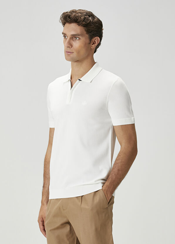 Beymen Club Kırık Beyaz Polo Yaka Kısa Kollu Triko - 4