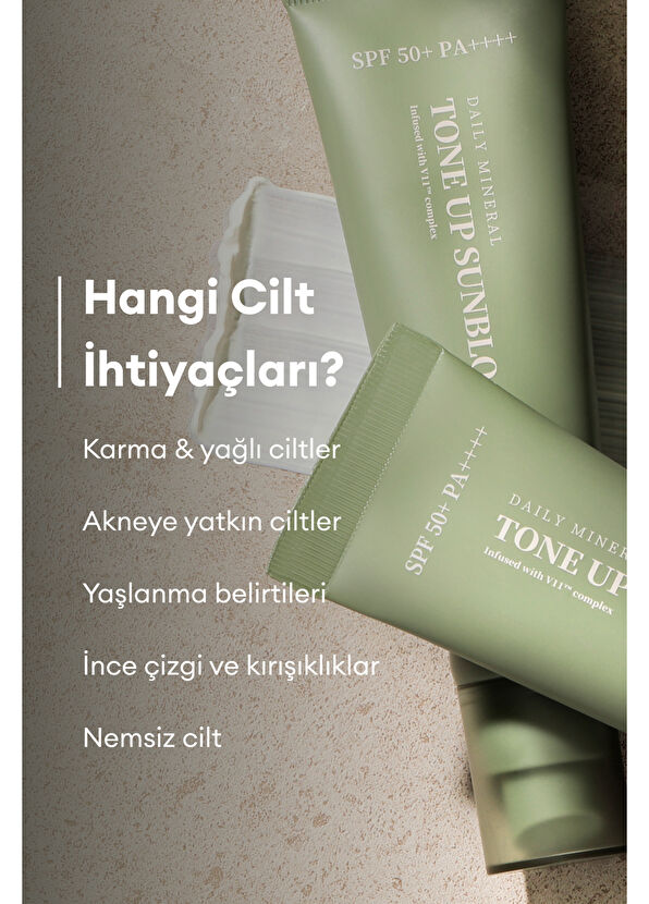 Village 11 Factory Daily Mineral Tone Up Sunblock SPF50+ PA++++ Ton Eşitleyici Vegan Güneş Kremi 50 ml - 3