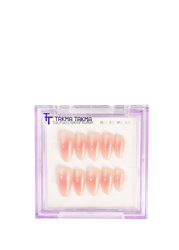 Don't Wear Don't Wear Pink Long Almond 10-Piece Prosthetic Artificial Nail KUBD1772 - 1