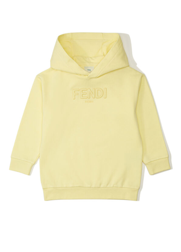 Fendi Sarı Logo Nakışlı Unisex Çocuk Sweatshirt - 1