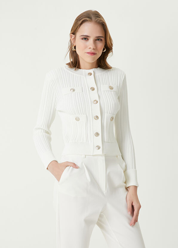 Beymen Club Off-White Knit Jacket - 4