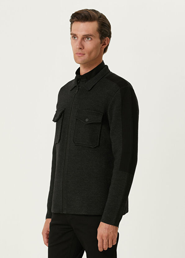 Beymen Club Anthracite Wool Knit Jacket - 4