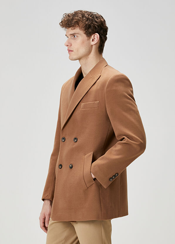 Beymen Club Açık Kahverengi Kruvaze Kaban - 2