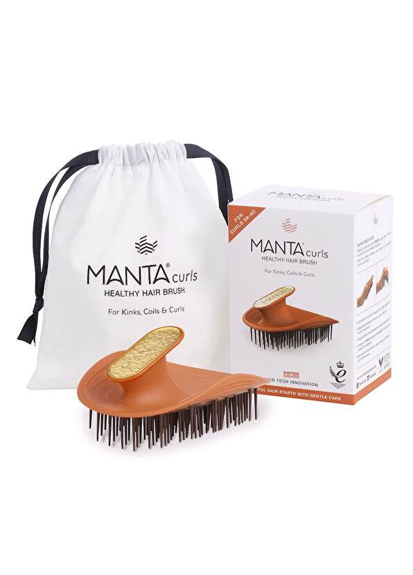 Manta Hair Curls Amber Orange Gold Brush for Thick and Curly Hair - 2