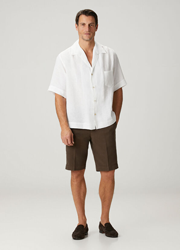 Kiton White Hawaiian Linen Shirt - 2