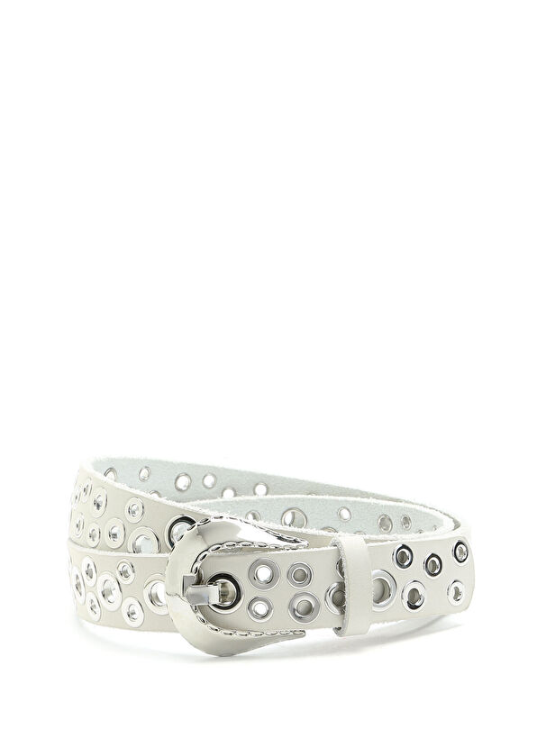 Golden Goose Krem Kadın Deri Kemer - 1