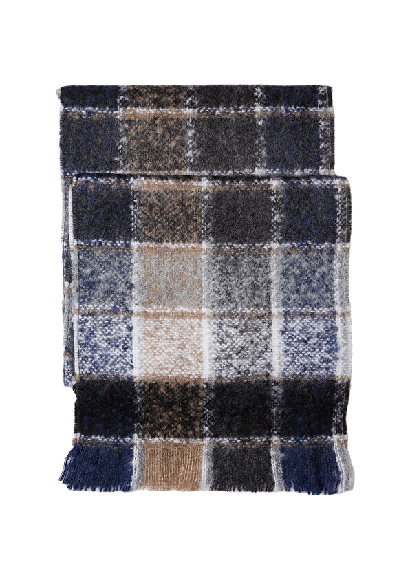 Beymen Club Bej Kare Desenli Kadın Atkı - 1